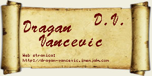 Dragan Vančević vizit kartica